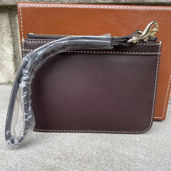 NIB DOONEY & BOURKE 1975 LEATHER WRISTLET Women's Brown Leather Wristlet - Picture 12 of 15
